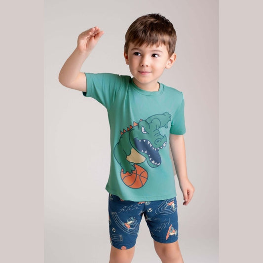 PIJAMA MODAL JACARE ATLETA (4 AO 8)