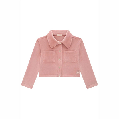 JAQUETA BOXY EM FLEECE COTELE ROSA