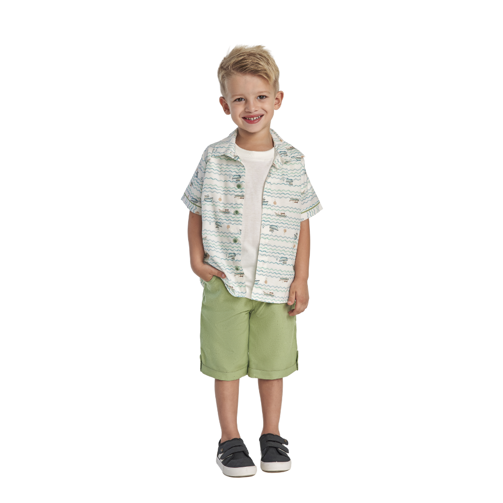 CONJUNTO CURTO ACONCHEGO BARQUINHO VERDE