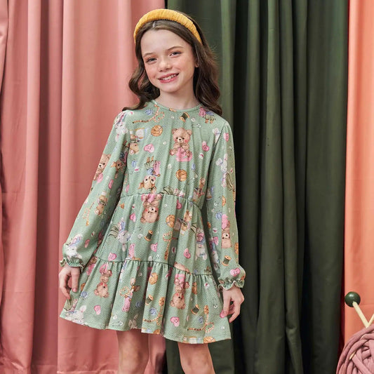 VESTIDO MANGA LONGA VERDE