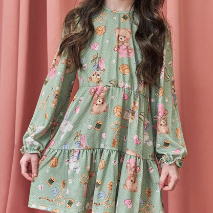 VESTIDO MANGA LONGA VERDE