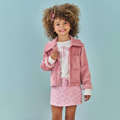JAQUETA BOXY EM FLEECE COTELE ROSA