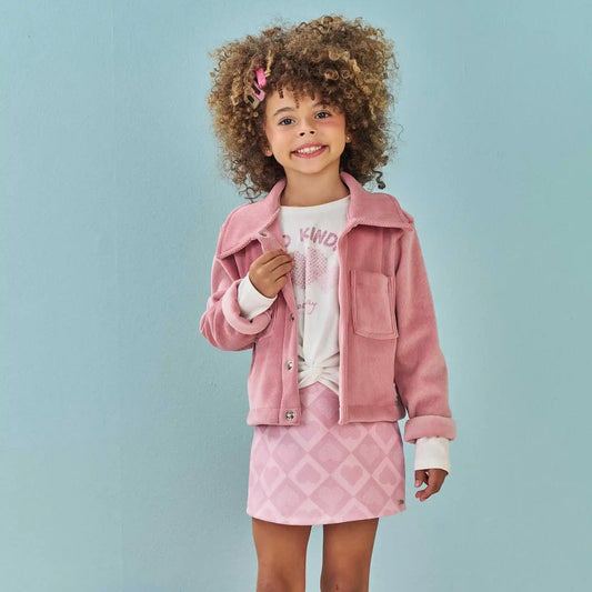 JAQUETA BOXY EM FLEECE COTELE ROSA