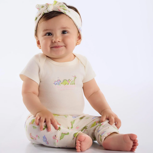 CALCA EM SUEDINE BRANCO COM FLORES UP BABY