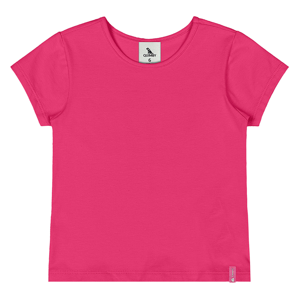 BLUSA MANGA CURTA EM COTTON FRAMBOESA/LILAS/PRETO