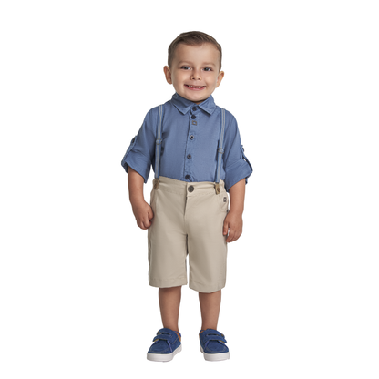 CONJUNTO CURTO ACONCHEGO FLAME AZUL