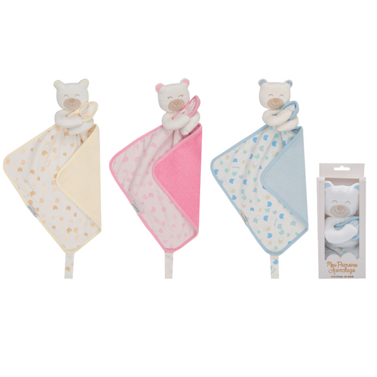 NANINHA ACONCHEGO URSO ROSA/CREME/AZUL