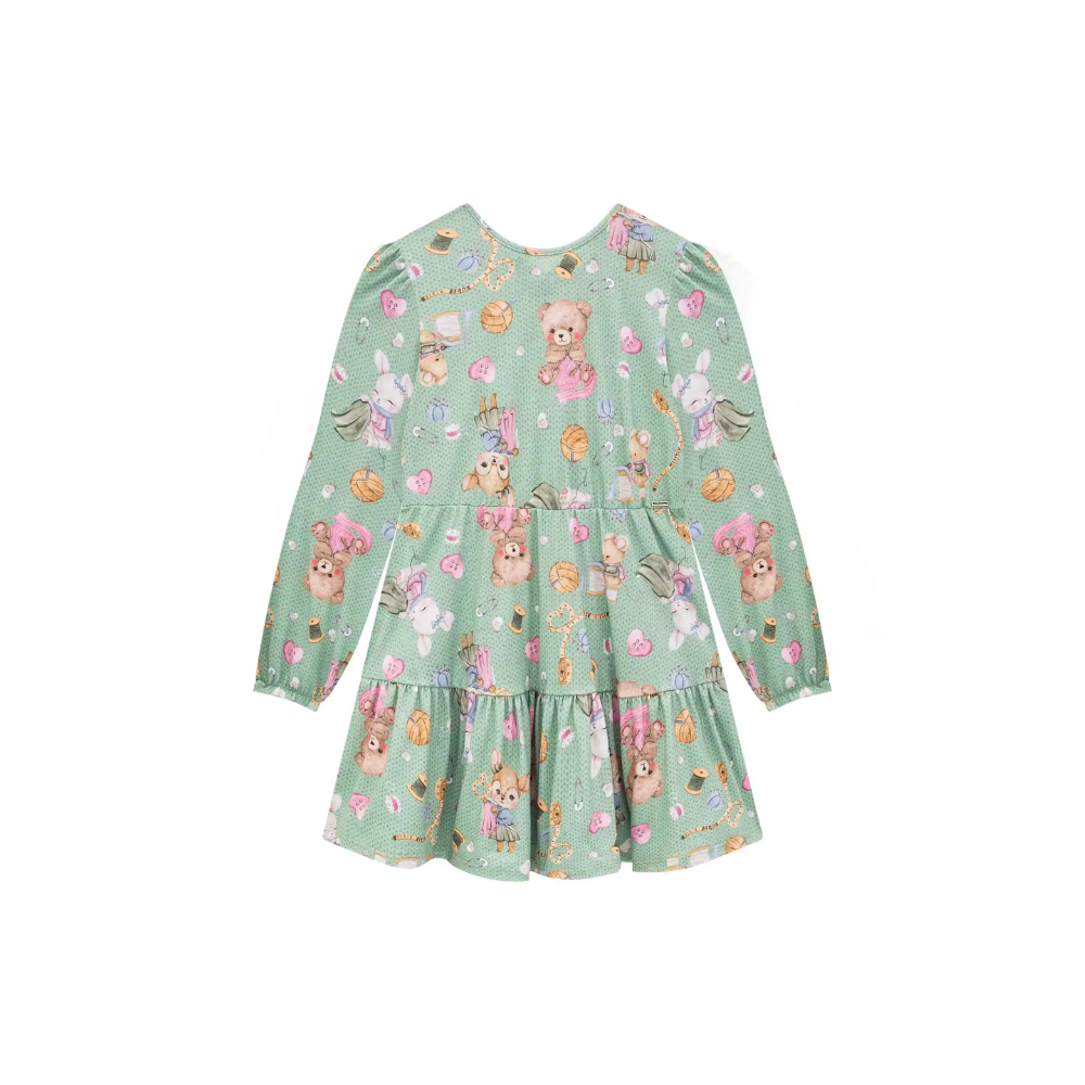 VESTIDO MANGA LONGA VERDE