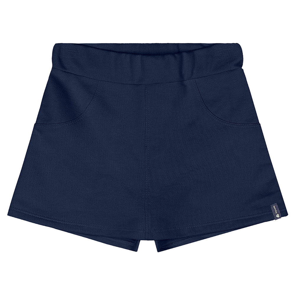 SHORT-SAIA EM MOLETOM SEM FELPA AZUL/VIOLETA/PRETO
