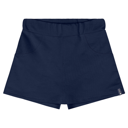 SHORT-SAIA EM MOLETOM SEM FELPA AZUL/VIOLETA/PRETO