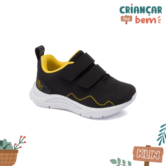 TENIS NEW SPORT MINI - PRETO/AMARELO