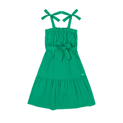 VESTIDO ALCAS EM TECIDO TRICOLINE VERDE AZEVINHO