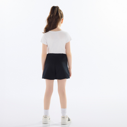 SHORT-SAIA EM MOLETOM SEM FELPA AZUL/VIOLETA/PRETO