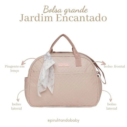 BOLSA GRANDE JARDIM ENCANTADO - ROSA