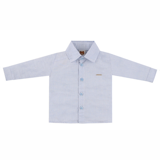 CAMISA ACONCHEGO SOCIAL AZUL/BRANCO