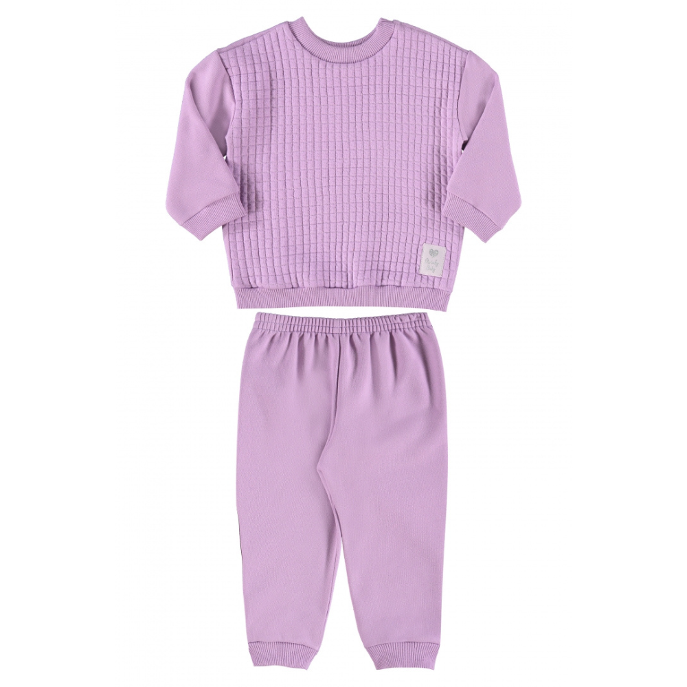 CONJUNTO BLUSAO E CALCA EM MOLETOM LILAS/ROSINHA