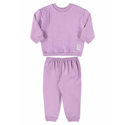 CONJUNTO BLUSAO E CALCA EM MOLETOM LILAS/ROSINHA