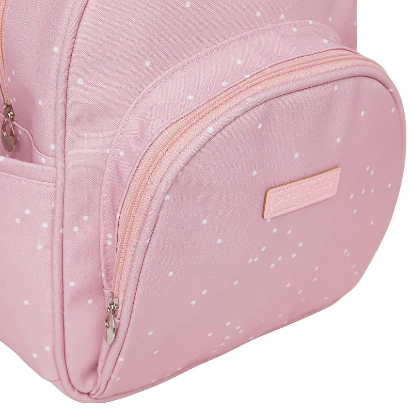 MOCHILA PEQUENA BOLINHAS - ROSA