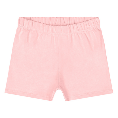 SHORT EM COTTON ROSA/PRETO/NATURAL