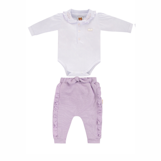 BODY COM CALCA FOFURA LILAS/ROSADO