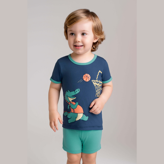 PIJAMA MODAL MARINHO JACARÉ (1 AO 3)