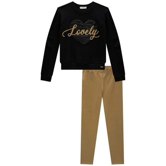 BLUSAO ML E LEGGING PRETA