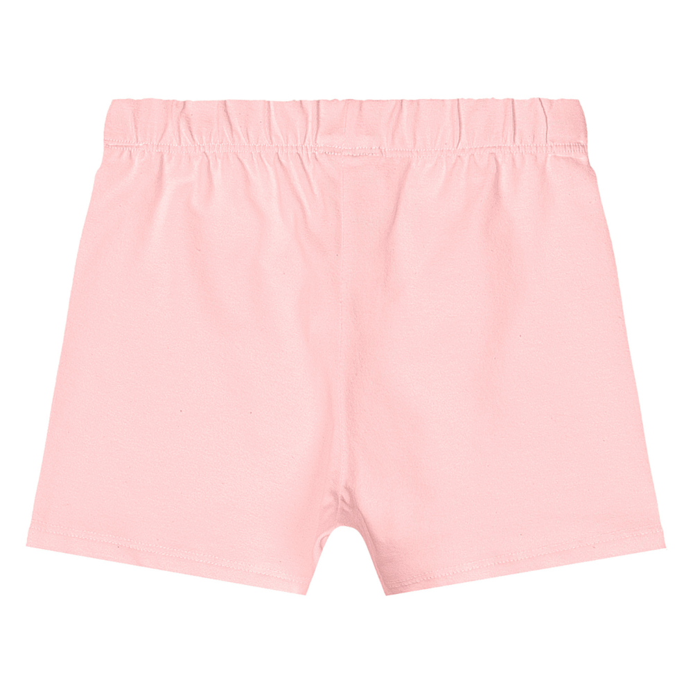SHORT EM COTTON ROSA/PRETO/NATURAL