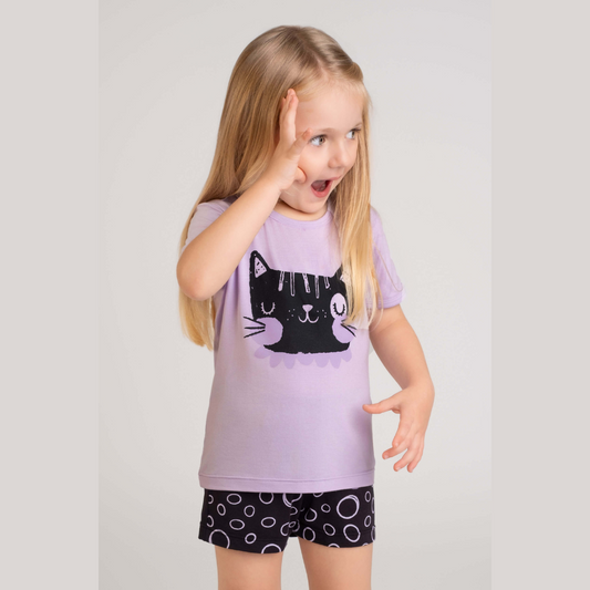 PIJAMA MODAL LILAS GATINHA (1 AO 3)