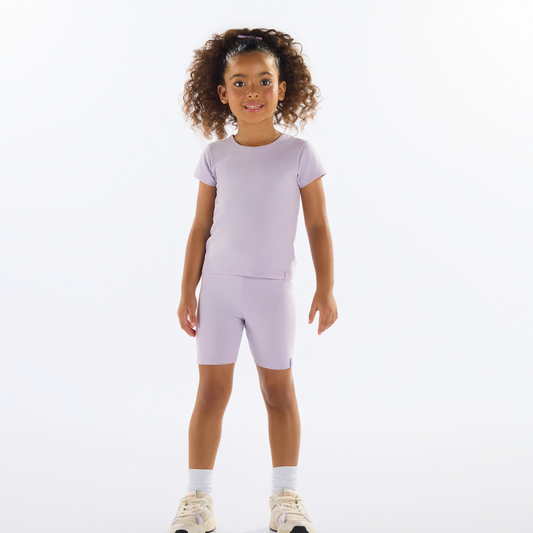 BLUSA MANGA CURTA EM COTTON FRAMBOESA/LILAS/PRETO
