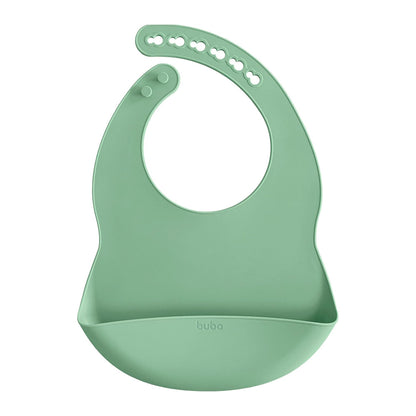 BABADOR EM SILICONE COM PEGA-MIGALHAS VERDE