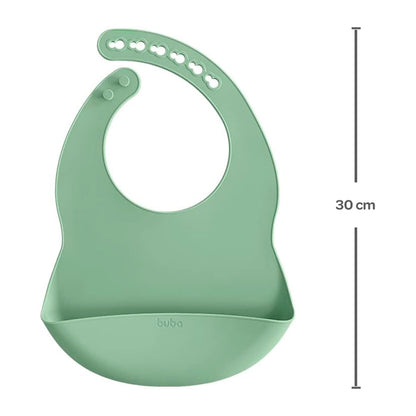 BABADOR EM SILICONE COM PEGA-MIGALHAS VERDE